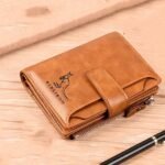 Men's Vintage Faux Leather Wallet - Bifold with Zipper, - Image 9
